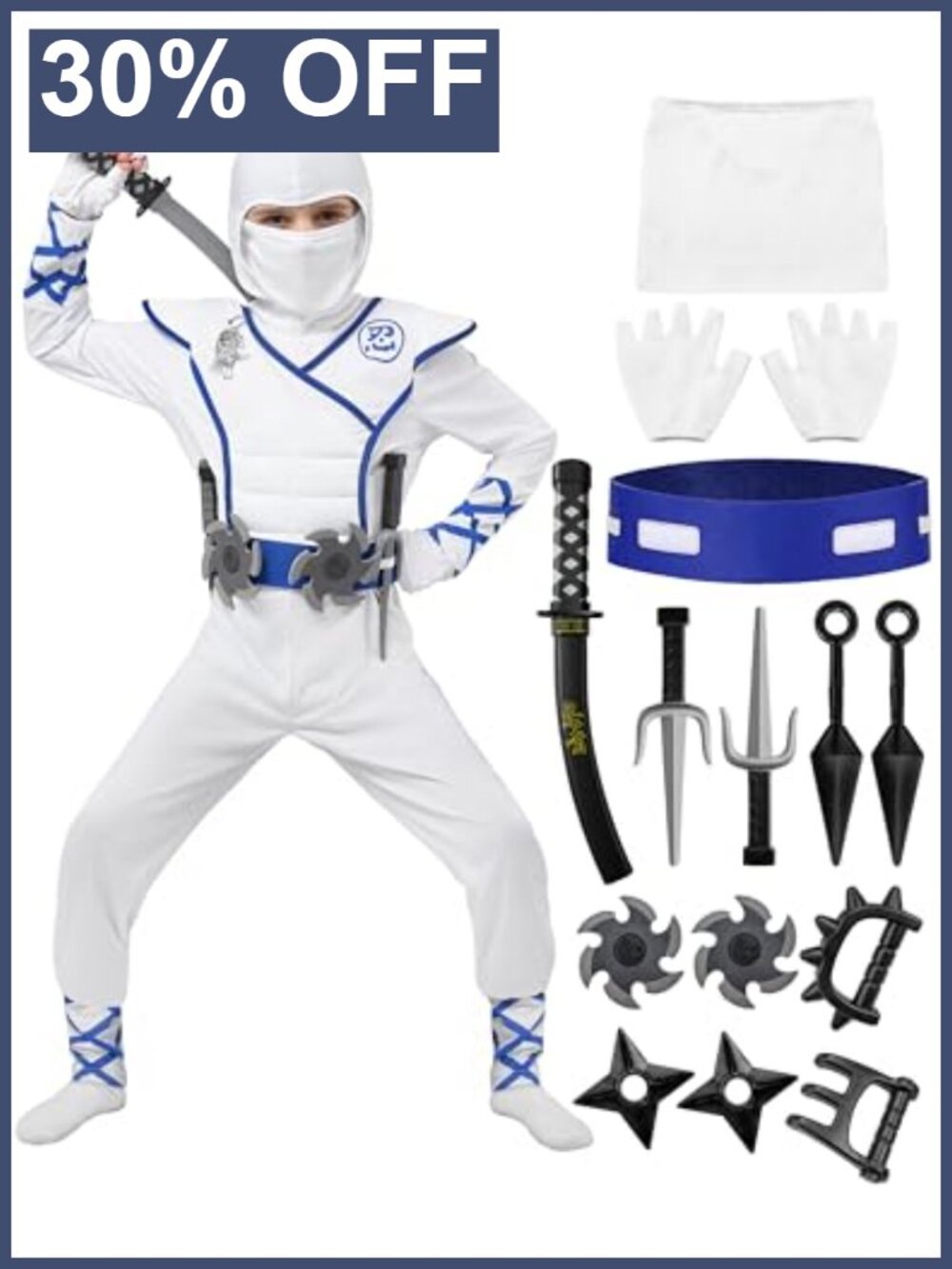 Kids Ninja Costume Set Halloween Dress Up Role Play